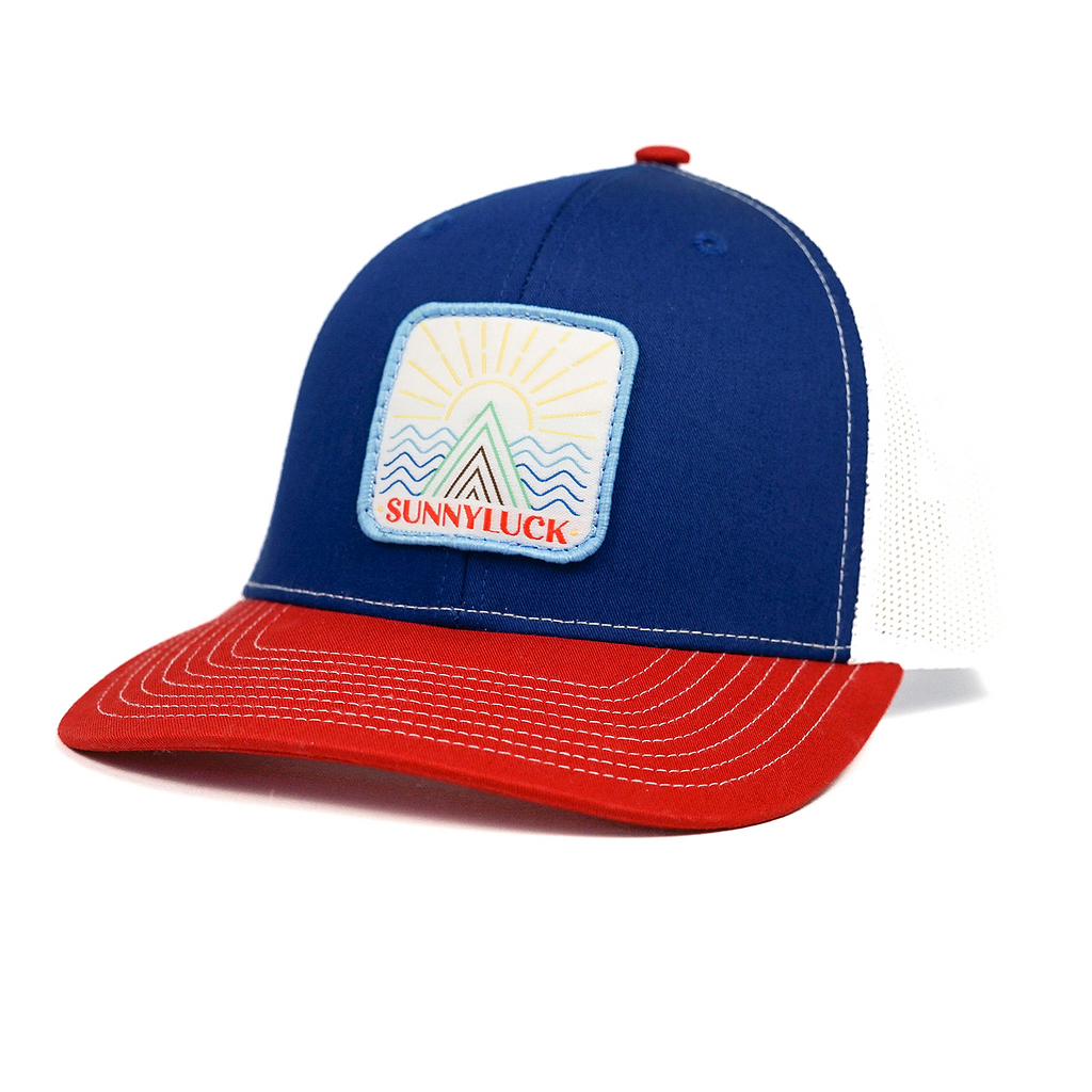 SunnyLuck Tri-Color Trucker Hat