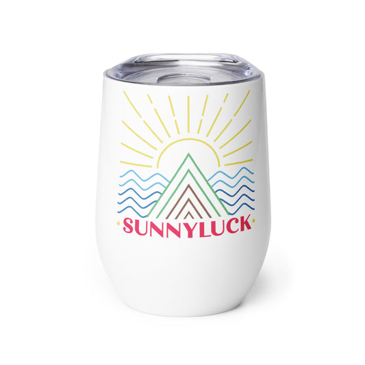 SunnyLuck Mountain & Waves Wine Tumbler